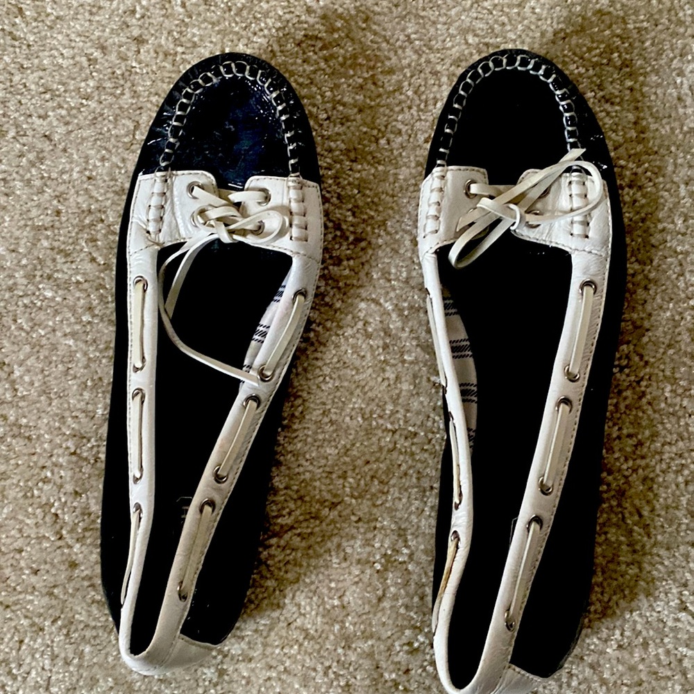 Coach black and white ladies flats